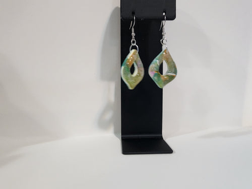 Handmade Abstract Polymer Clay Earrings – Earth Tone Cutout Dangles