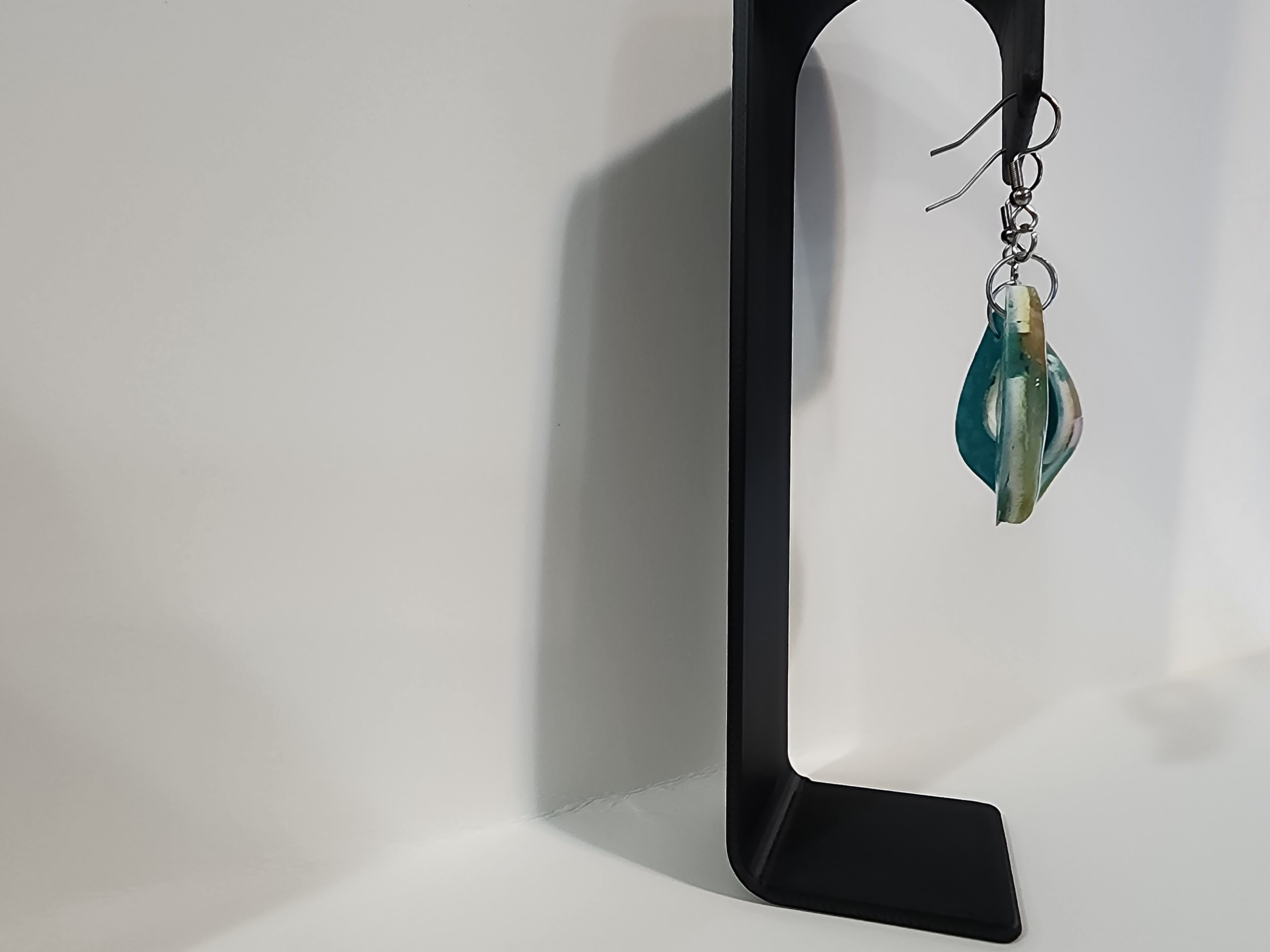 Handmade Abstract Polymer Clay Earrings – Earth Tone Cutout Dangles