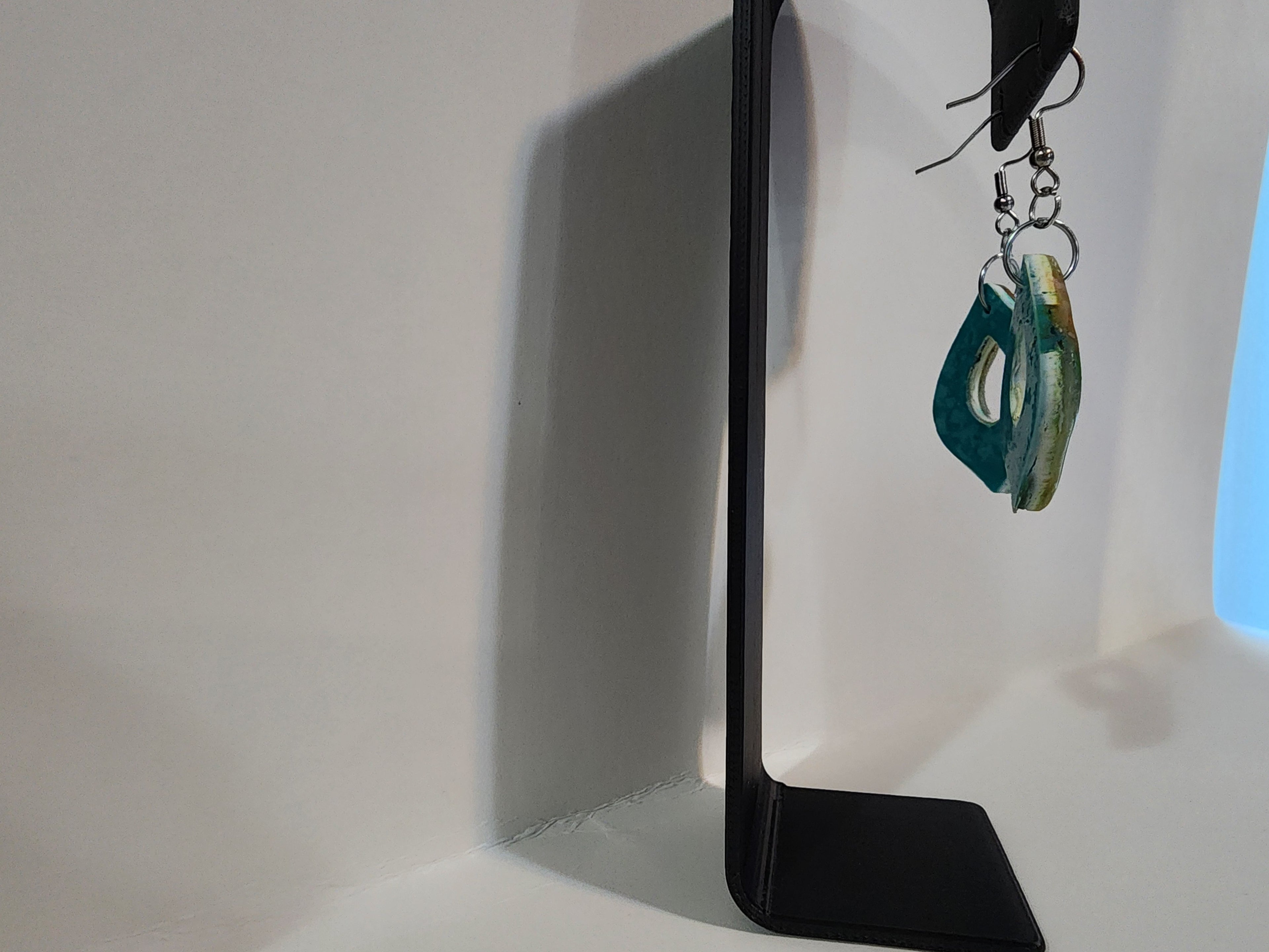 Handmade Abstract Polymer Clay Earrings – Earth Tone Cutout Dangles