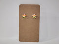 Handmade Star Polymer Clay Stud Earrings – Pastel Stripe Mini Stars